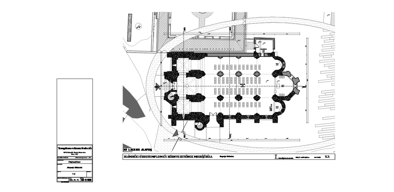 Templom alaprajza. Zsámbéki romtemplom és környezetének megújítása. Xdot Építésziroda. 2023.
